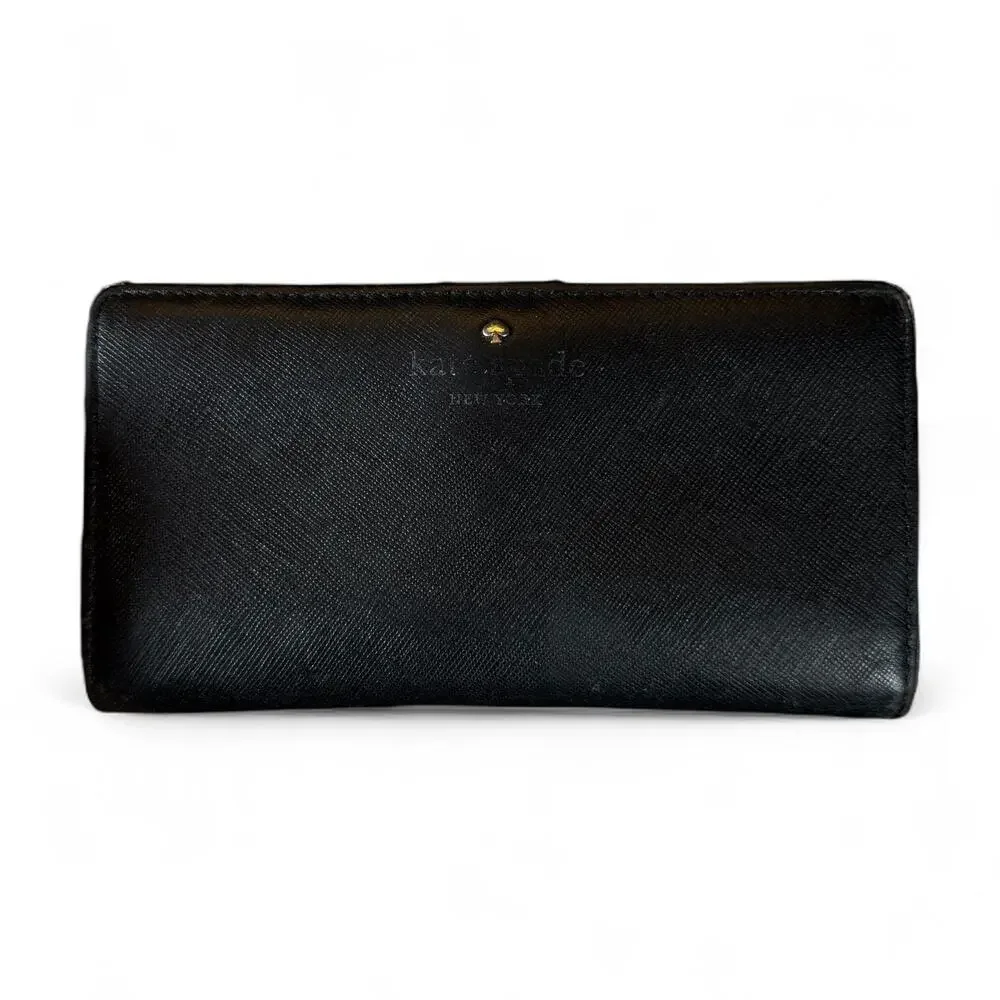 Kate Spade Schuyler Large Slim Bifold Saffiano Wallet Black